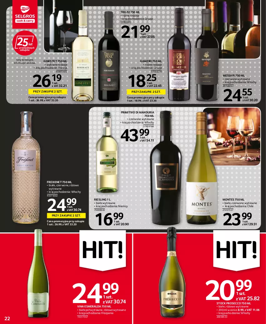 Gazetka promocyjna Selgros - Oferta spożywcza - ważna 25.08 do 07.09.2022 - strona 22 - produkty: Gin, Monte, Prosecco, Stock