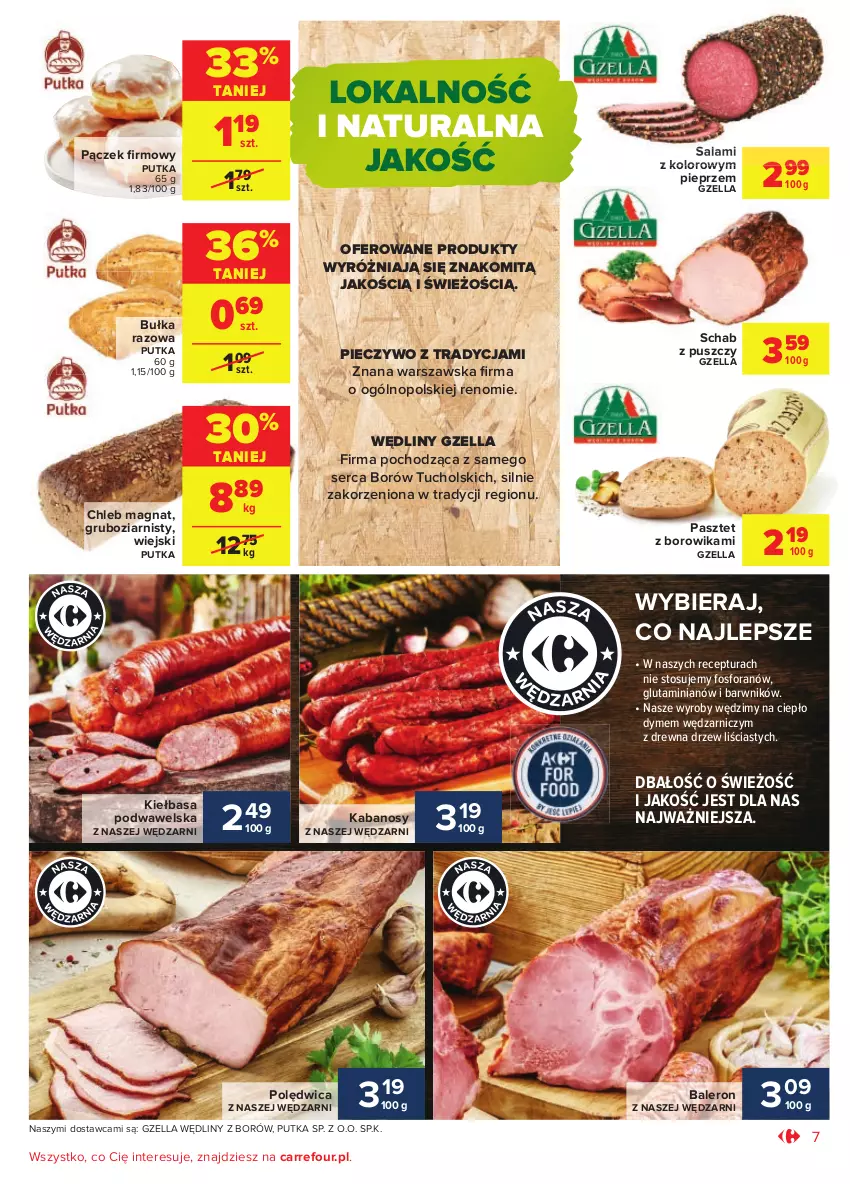 Gazetka promocyjna Carrefour - Gazetka Codzienne okazje, by kupować taniej - ważna 24.08 do 04.09.2021 - strona 7 - produkty: Bułka, Chleb, Kabanos, Kiełbasa, Kiełbasa podwawelska, Pączek, Pasztet, Piec, Pieczywo, Pieprz, Polędwica, Salami, Ser, Wawel