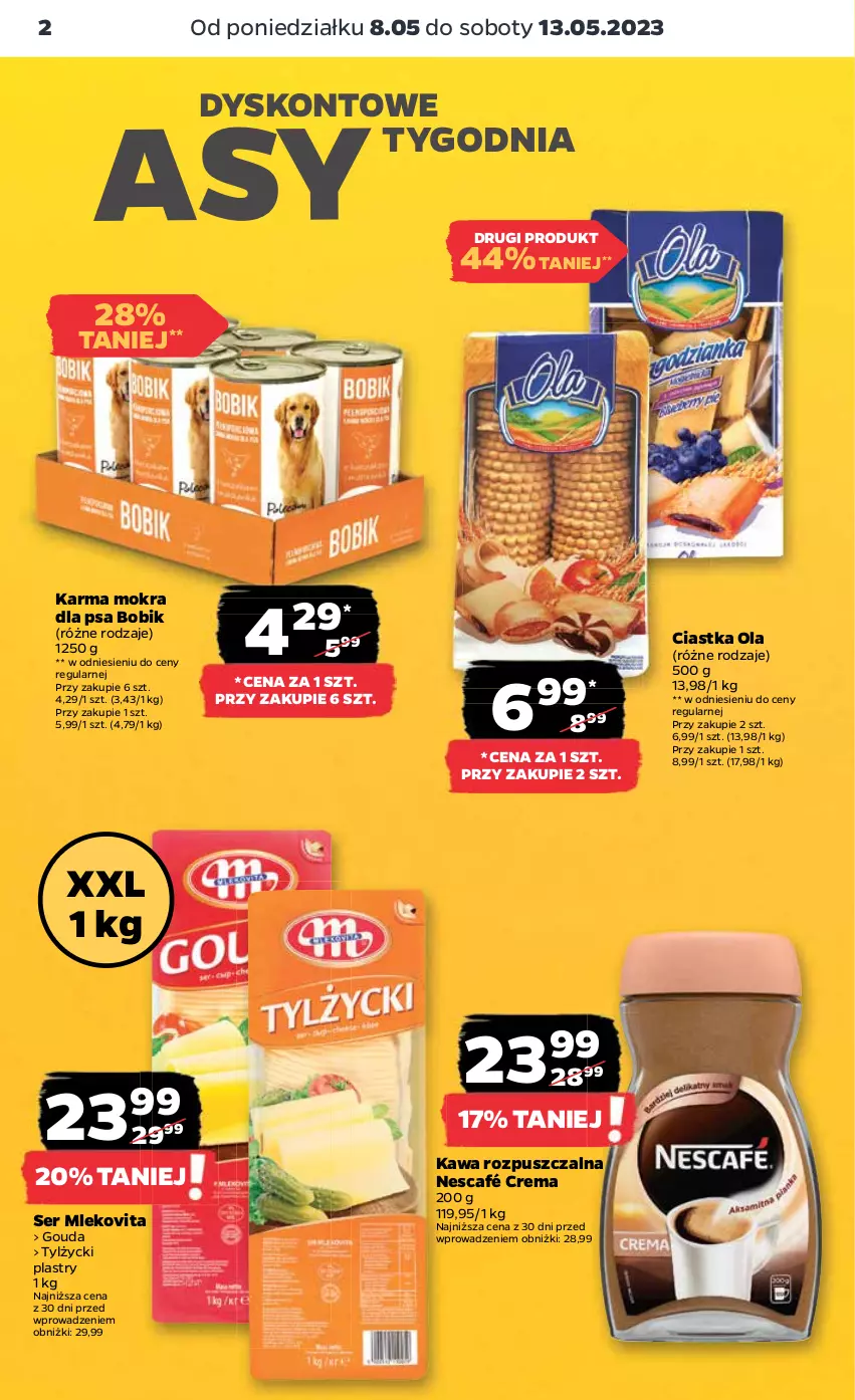 Gazetka promocyjna Netto - Artykuły spożywcze - ważna 08.05 do 13.05.2023 - strona 2 - produkty: Ciastka, Gouda, Kawa, Kawa rozpuszczalna, Mleko, Mlekovita, Nescafé, Ser