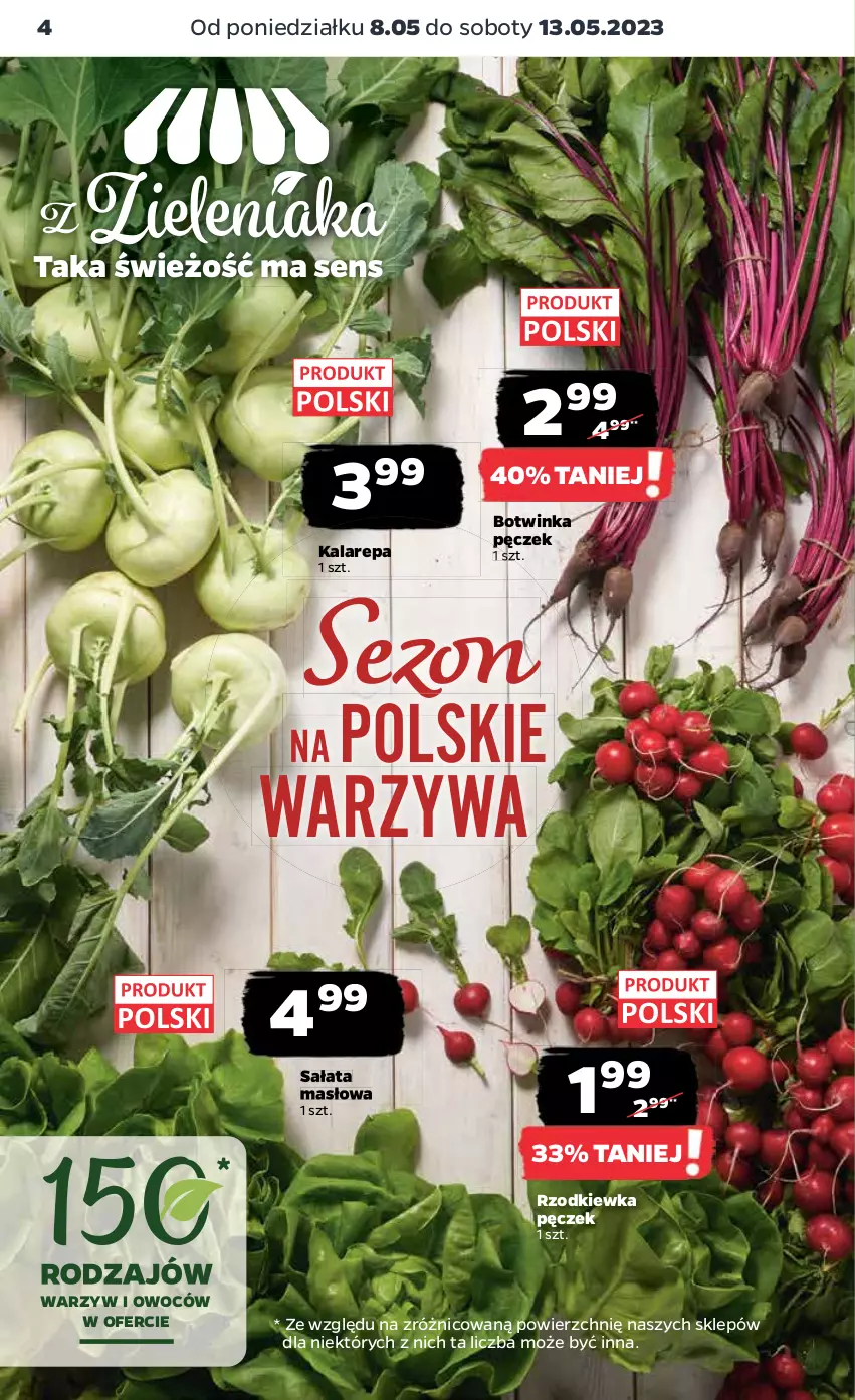 Gazetka promocyjna Netto - Artykuły spożywcze - ważna 08.05 do 13.05.2023 - strona 4 - produkty: Inka, Masło, Rzodkiewka, Sałat, Sałata masłowa, Warzywa