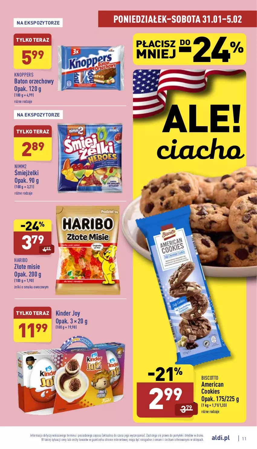 Gazetka promocyjna Aldi - Pełny katalog - ważna 31.01 do 05.02.2022 - strona 11 - produkty: Baton, Haribo, Kinder, Knoppers, Nimm2, Tera