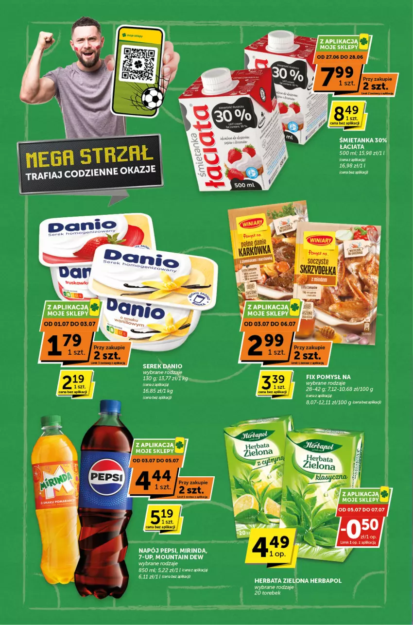 Gazetka promocyjna ABC - ważna 27.06 do 09.07.2024 - strona 2 - produkty: Danio, Herbapol, Herbata, Mirinda, Napój, Pepsi, Ser, Serek