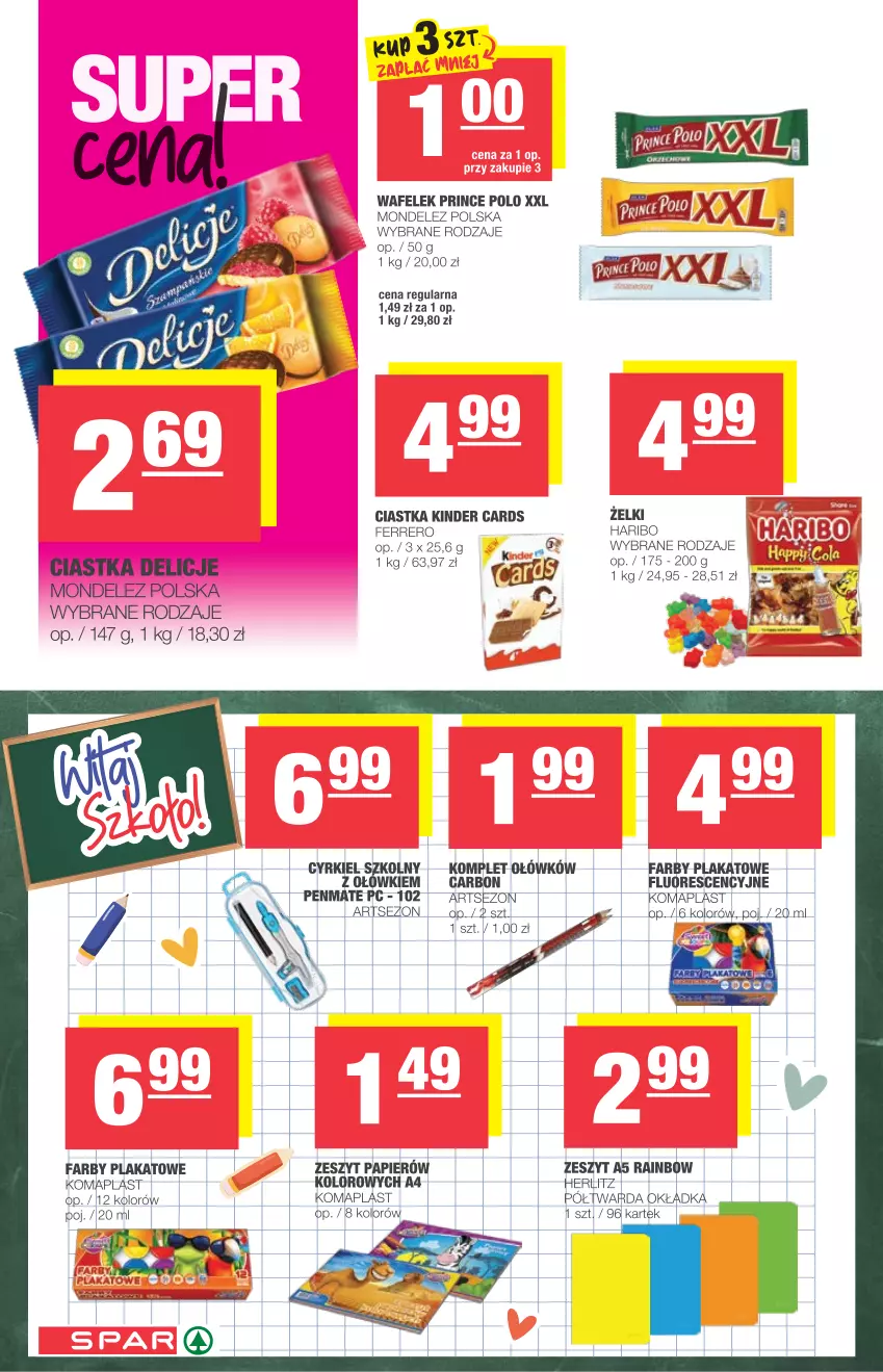 Gazetka promocyjna Spar - Spar - ważna 25.08 do 31.08.2021 - strona 6 - produkty: Ciastka, Delicje, Ferrero, Haribo, Kinder, Prince Polo, Wafelek