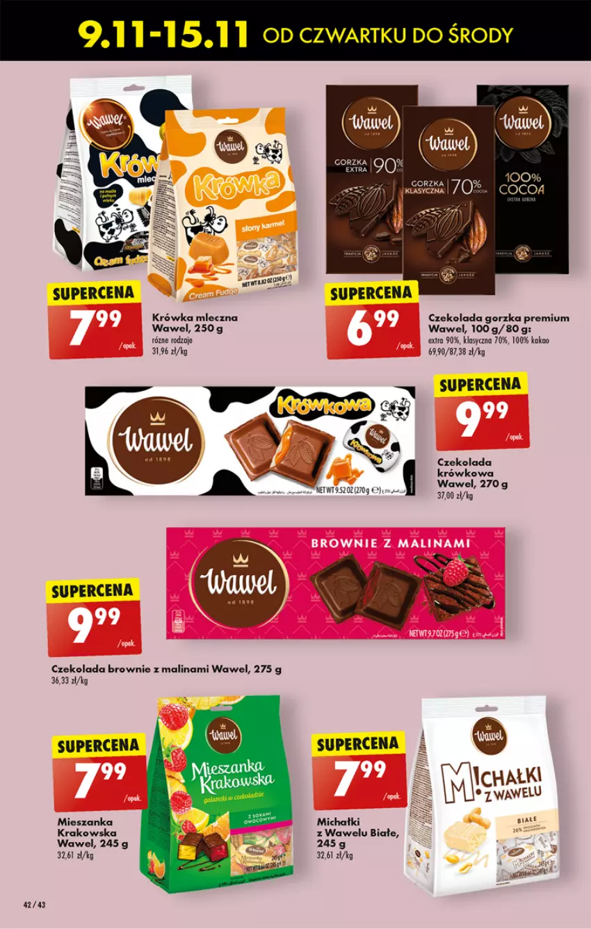 Gazetka promocyjna Biedronka - Od czwartku - ważna 09.11 do 15.11.2023 - strona 42 - produkty: Brownie, Czekolada, Czekolada gorzka, Michałki, Ser, Wawel