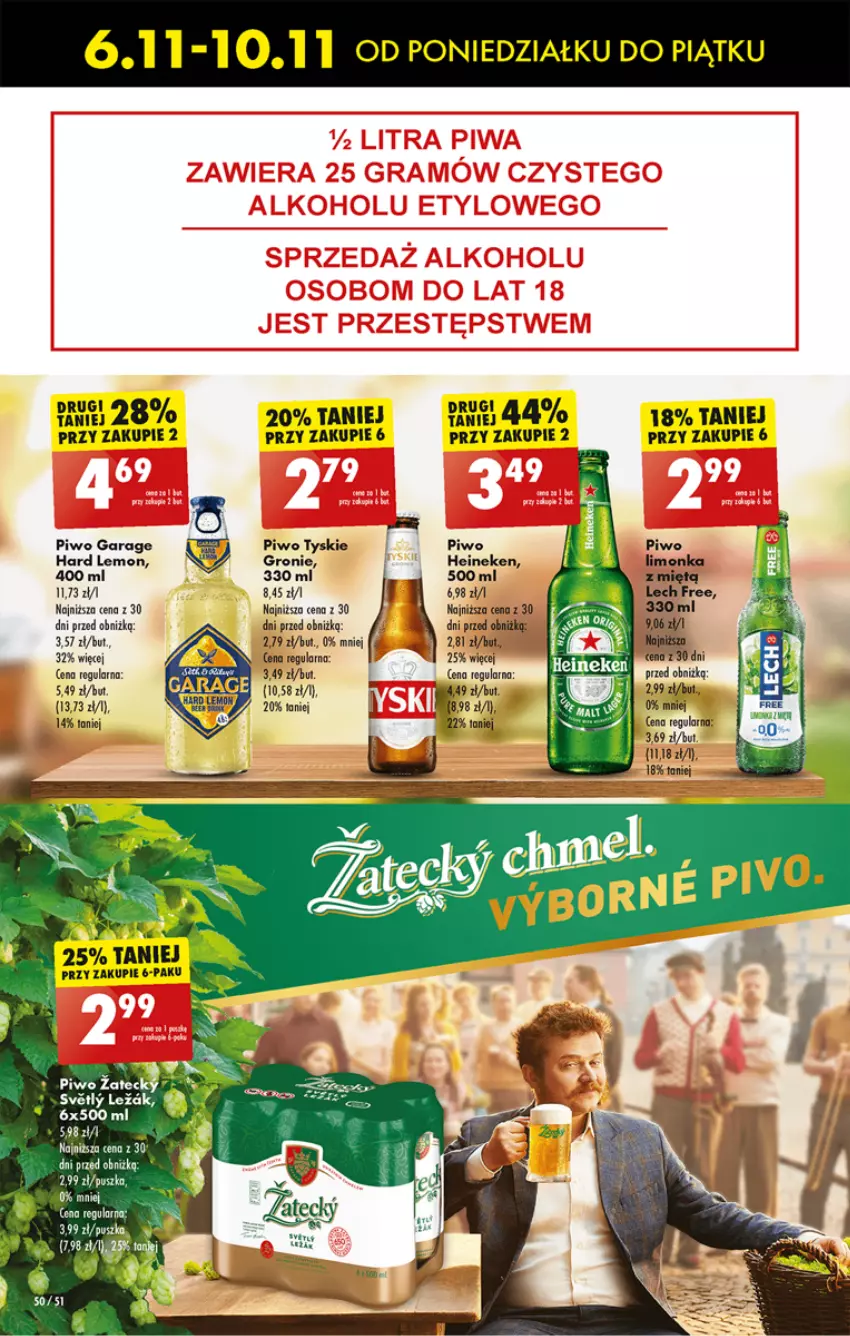 Gazetka promocyjna Biedronka - Od czwartku - ważna 09.11 do 15.11.2023 - strona 50 - produkty: Heineken, Limonka, Piwo, Tyskie