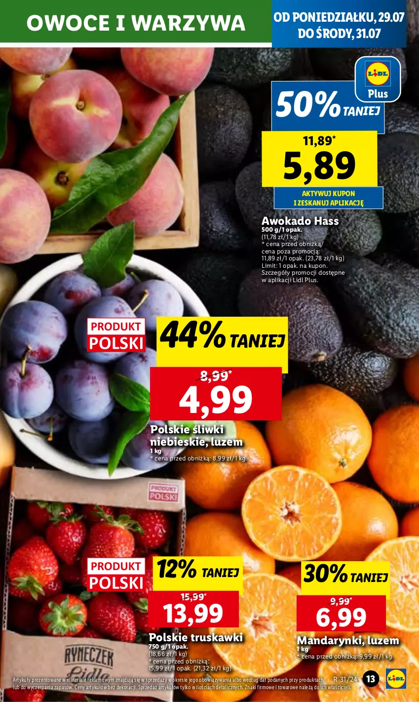 Gazetka promocyjna Lidl - GAZETKA - ważna 29.07 do 31.07.2024 - strona 15 - produkty: Mandarynki, Owoce, Truskawki, Warzywa