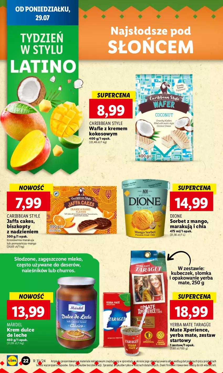 Gazetka promocyjna Lidl - GAZETKA - ważna 29.07 do 31.07.2024 - strona 28 - produkty: Biszkopty, Chia, Deser, Fa, Kokos, Mango, Mleko, Ser, Wafle