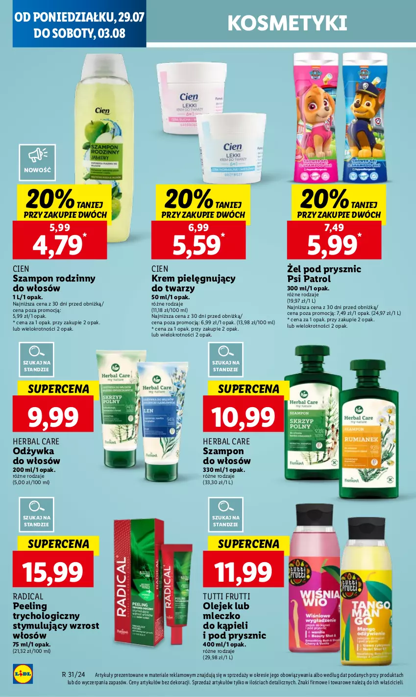 Gazetka promocyjna Lidl - GAZETKA - ważna 29.07 do 31.07.2024 - strona 44 - produkty: Mleczko, Odżywka, Olej, Peeling, Psi Patrol, Szampon