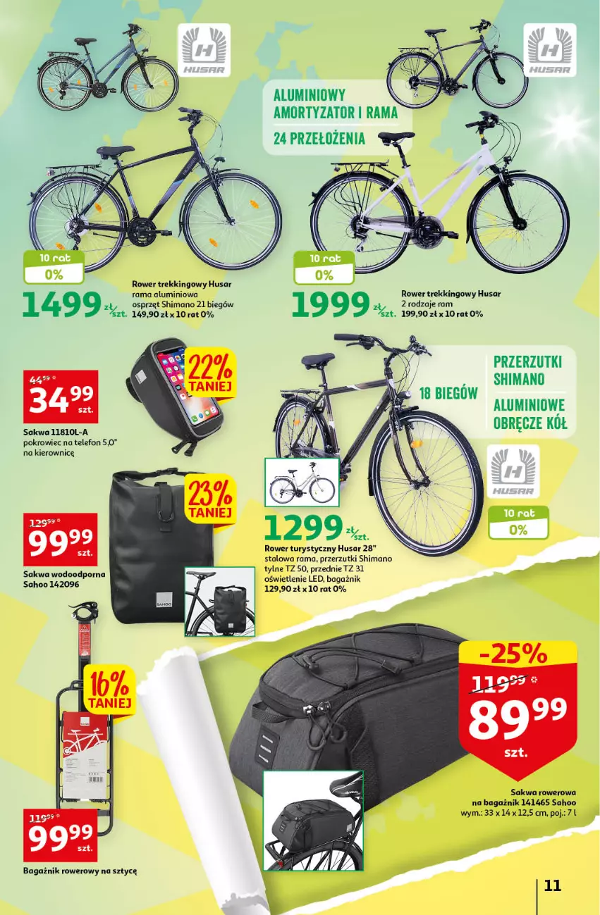 Gazetka promocyjna Auchan - Gazetka Wielkie majowe odkrycia sezonowe Hipermarket Auchan - ważna 11.05 do 24.05.2023 - strona 11 - produkty: Pokrowiec, Por, Rama, Rower, Telefon