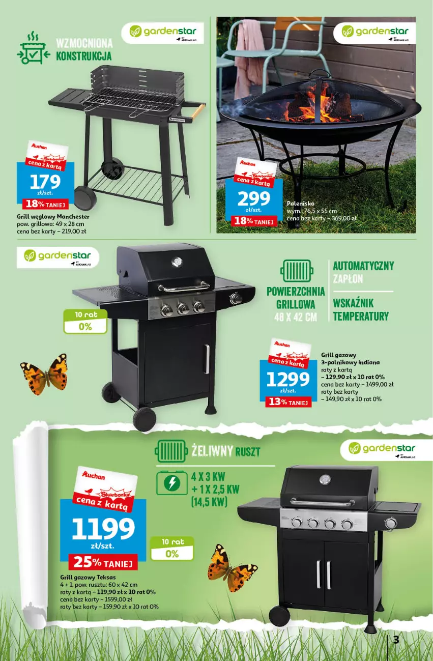 Gazetka promocyjna Auchan - Gazetka Wielkie majowe odkrycia sezonowe Hipermarket Auchan - ważna 11.05 do 24.05.2023 - strona 3 - produkty: Grill, Grill gazowy