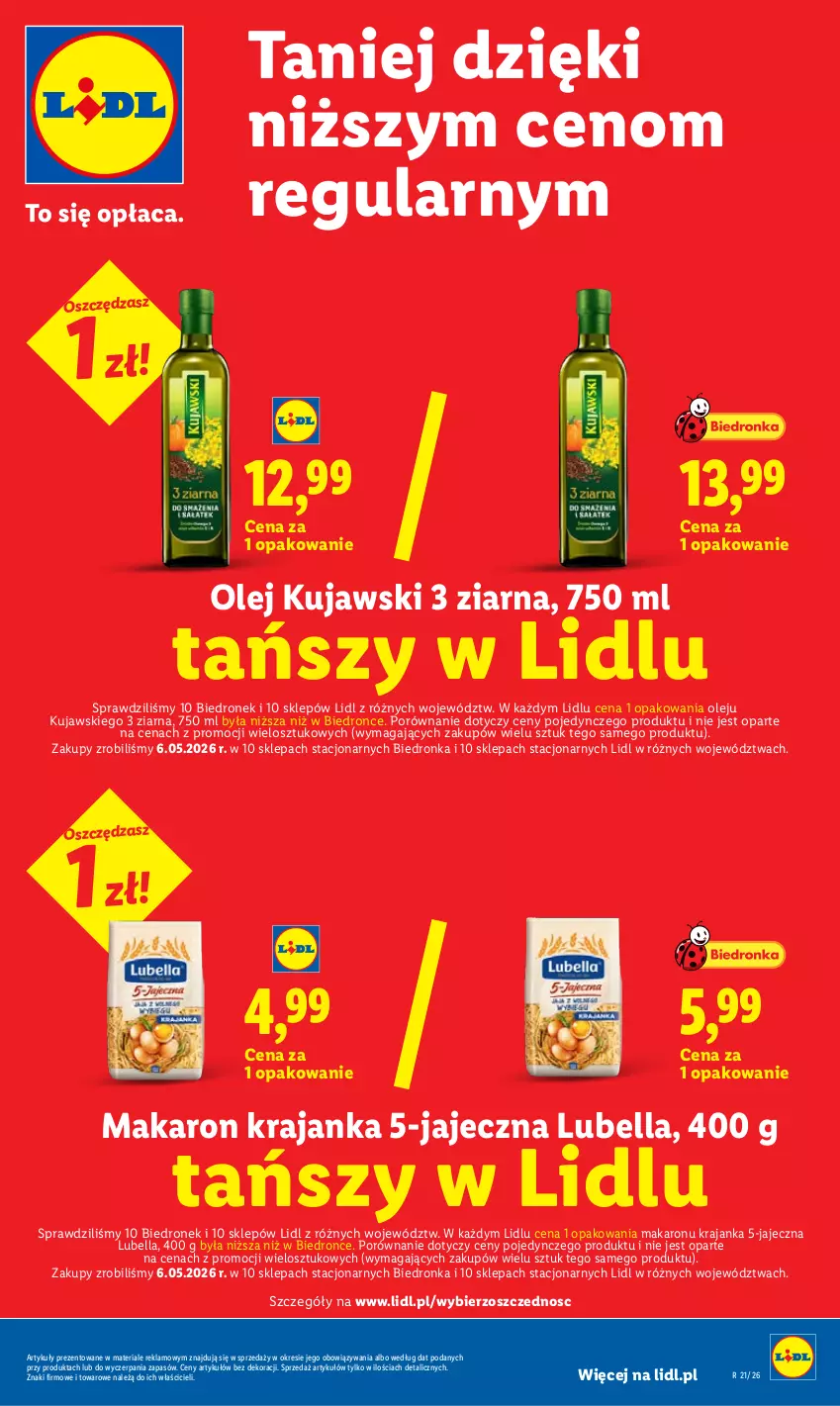 Gazetka promocyjna Lidl - Gazetka ważna od 28.05 do 30.05 - ważna 28.05 do 30.05.2026 - strona 25 - produkty: Bell, Bella, Dron, Kujawski, Lubella, Makaron, Olej, Por