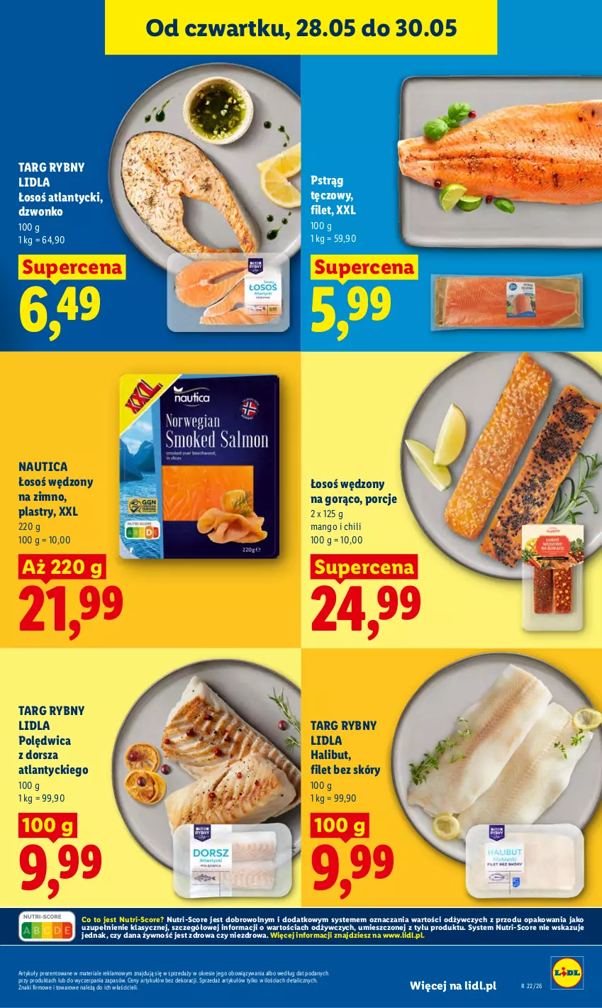 Gazetka promocyjna Lidl - Gazetka ważna od 28.05 do 30.05 - ważna 28.05 do 30.05.2026 - strona 47 - produkty: Dorsz, Halibut, Mango, Polędwica, Por, Pstrąg, Pstrąg tęczowy