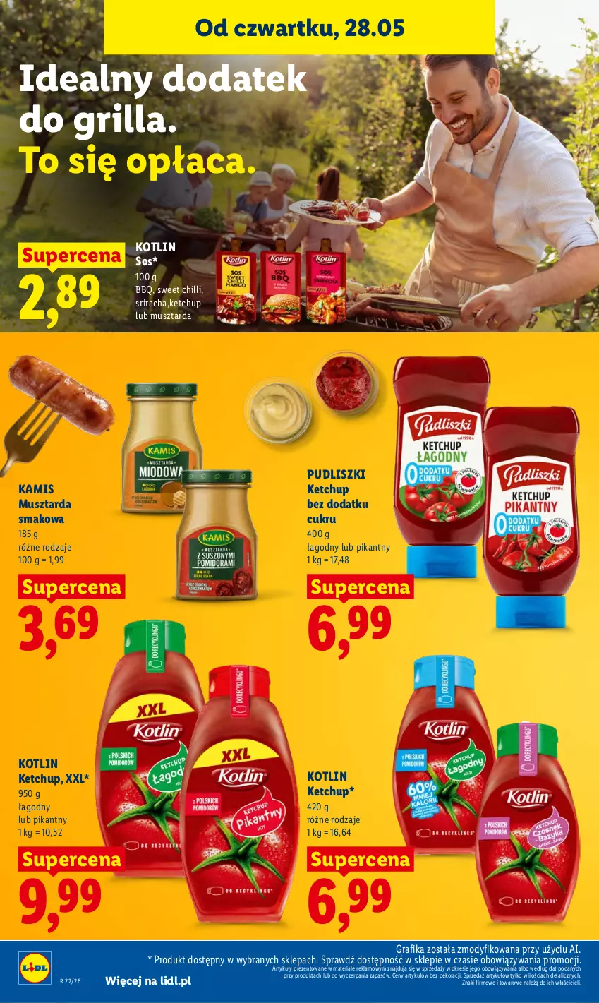 Gazetka promocyjna Lidl - Gazetka ważna od 28.05 do 30.05 - ważna 28.05 do 30.05.2026 - strona 52 - produkty: Gra, Grafika, Grill, Kamis, Ketchup, Kotlin, Mus, Musztarda, Pudliszki, Sos