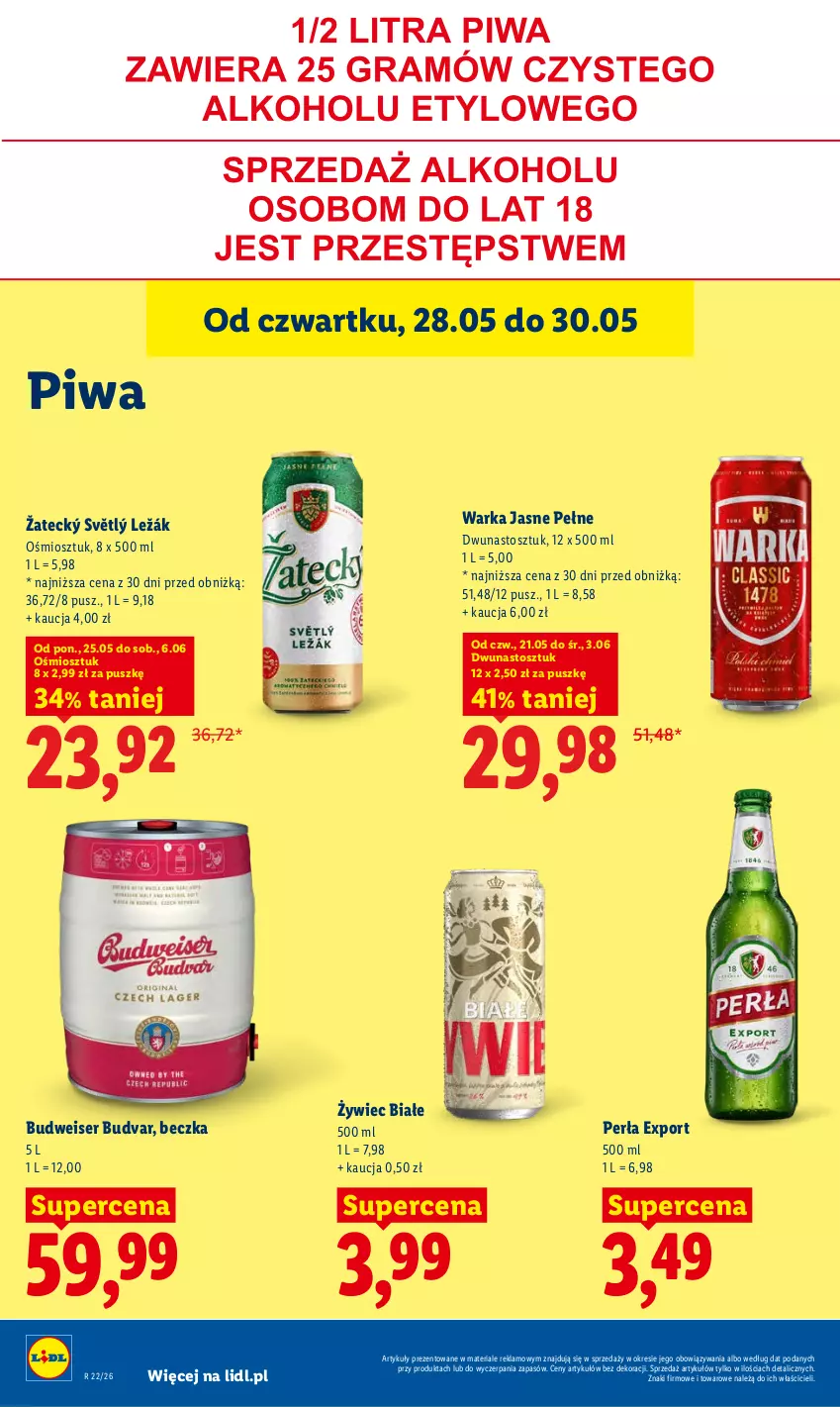Gazetka promocyjna Lidl - Gazetka ważna od 28.05 do 30.05 - ważna 28.05 do 30.05.2026 - strona 68 - produkty: Perła, Piwa, Por, Ser, Warka