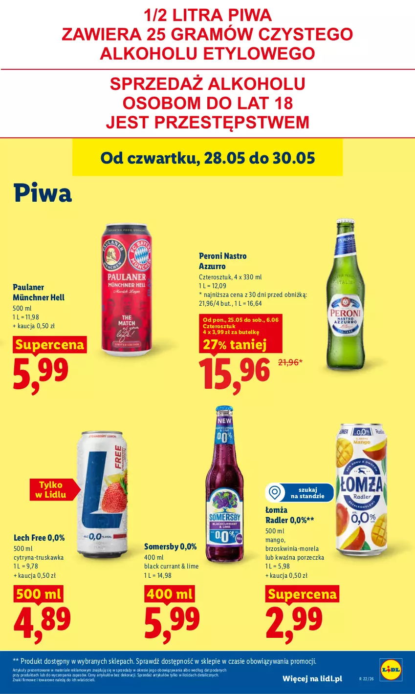 Gazetka promocyjna Lidl - Gazetka ważna od 28.05 do 30.05 - ważna 28.05 do 30.05.2026 - strona 69 - produkty: Lack, Mango, Morela, Piwa, Por, Radler, Somersby