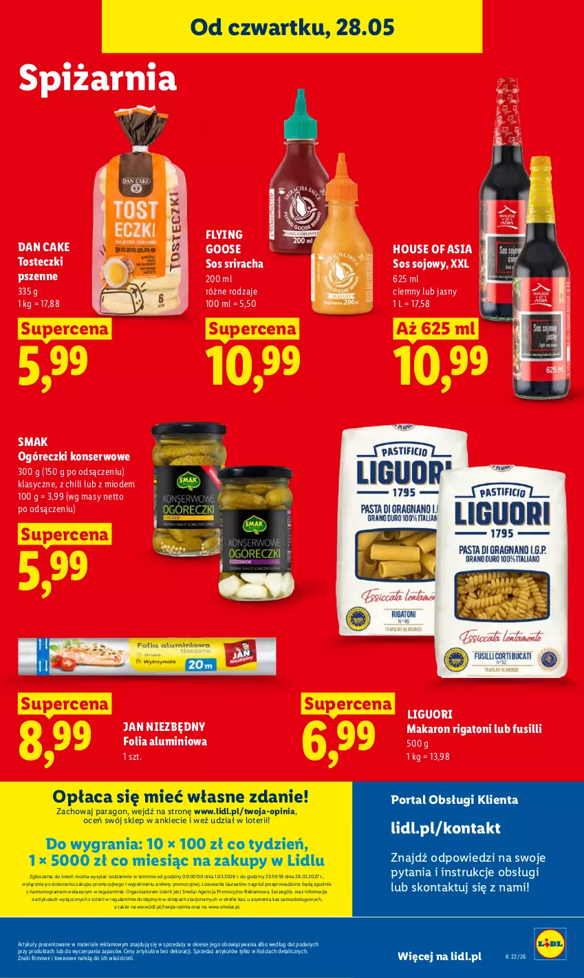 Gazetka promocyjna Lidl - Gazetka ważna od 28.05 do 30.05 - ważna 28.05 do 30.05.2026 - strona 75 - produkty: Dan Cake, Folia aluminiowa, Gra, House of Asia, Jan Niezbędny, Laur, Makaron, Mola, Por, Portal, Ser, Sos, Sos sojowy