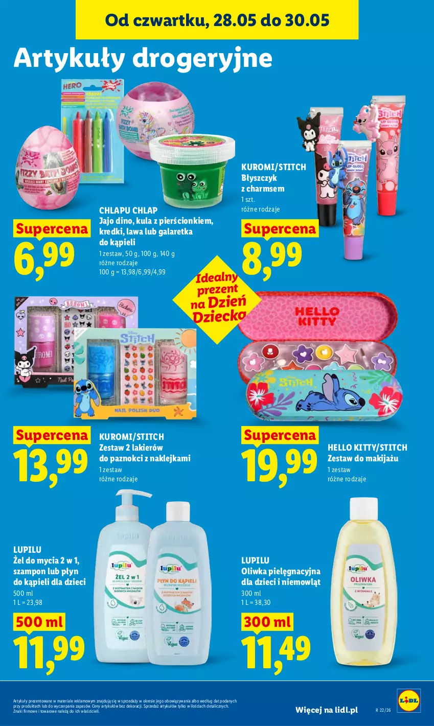 Gazetka promocyjna Lidl - Gazetka ważna od 28.05 do 30.05 - ważna 28.05 do 30.05.2026 - strona 79 - produkty: Dzieci, Gala, Galaretka, Klej, Lakier, Makijaż, Płyn do kąpieli, Szampon