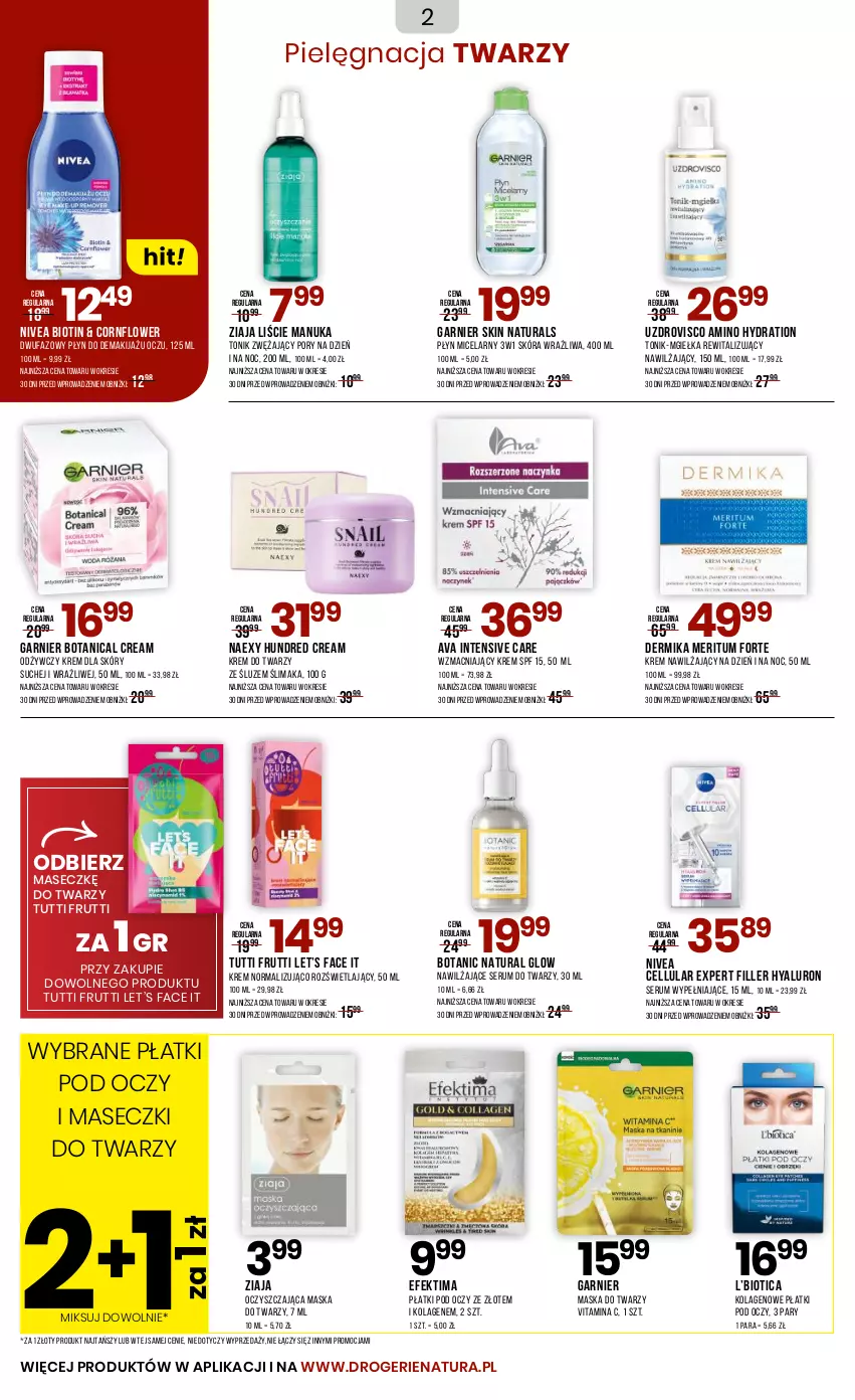 Gazetka promocyjna Drogerie Natura - Gazetka Drogerie Natura - ważna 04.08 do 21.08.2025 - strona 2 - produkty: Dermika, Fa, Garnier, Kolagen, Krem do twarzy, Krem nawilżający, Makijaż, Maska, Maska do twarzy, Nivea, Płyn micelarny, Por, Rum, Ser, Serum, Serum do twarzy, Tonik, Ziaja