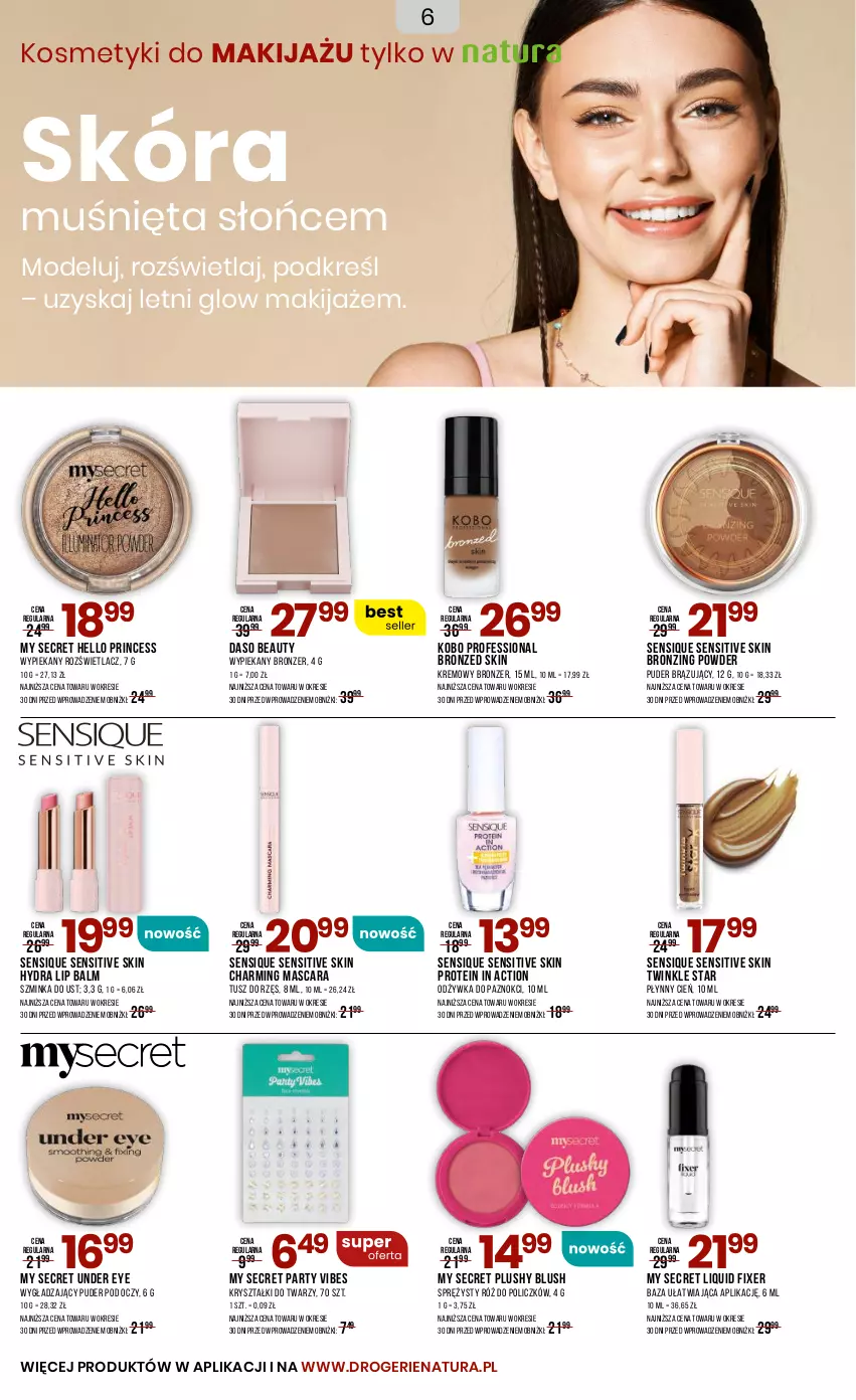 Gazetka promocyjna Drogerie Natura - Gazetka Drogerie Natura - ważna 04.08 do 21.08.2025 - strona 6 - produkty: Bronzer, Cień, Inka, KOBO, Makijaż, Odżywka, Puder, Róż do policzków, Rozświetlacz, Szminka, Tusz