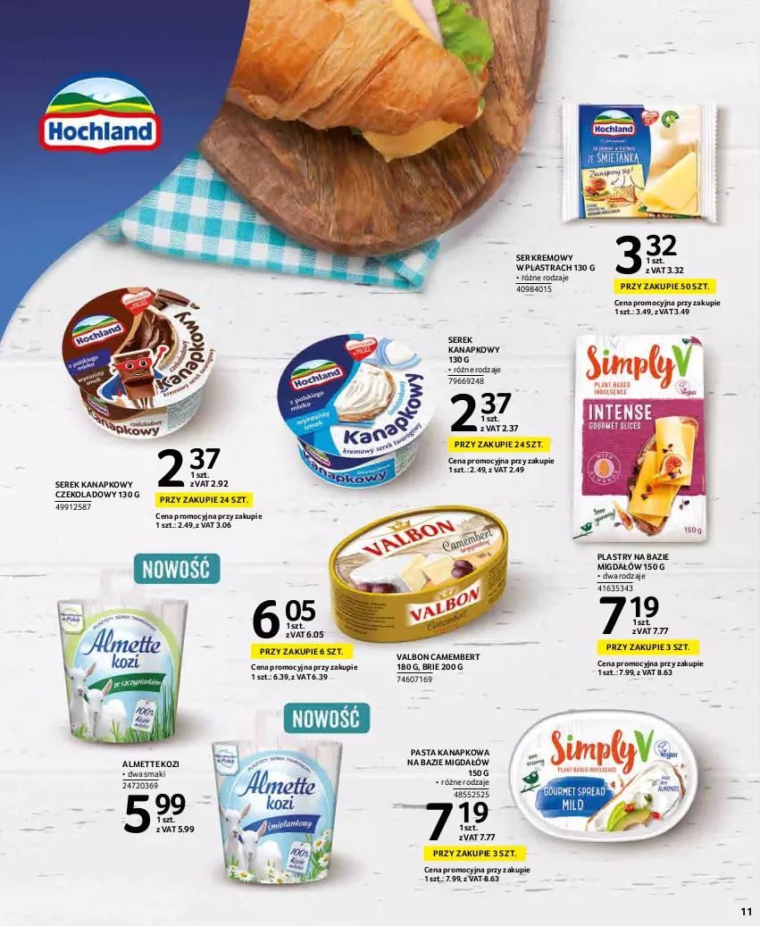 Gazetka promocyjna Selgros - Extra Oferta - ważna 01.02 do 28.02.2022 - strona 11 - produkty: Almette, Brie, Camembert, Ser, Serek, Serek kanapkowy