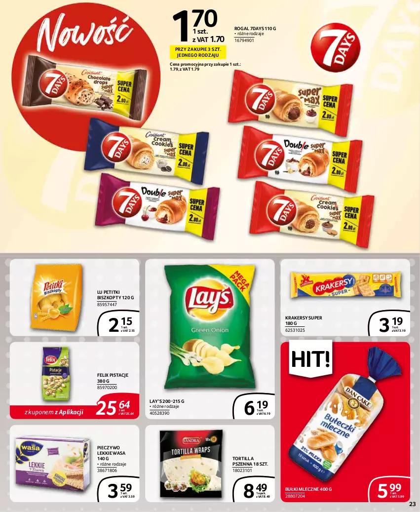 Gazetka promocyjna Selgros - Extra Oferta - ważna 01.02 do 28.02.2022 - strona 23 - produkty: Biszkopty, Felix, Krakersy, Lay’s, Piec, Pieczywo, Pistacje, Rogal, Tortilla, Wasa