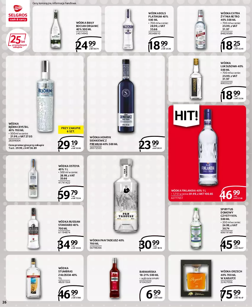 Gazetka promocyjna Selgros - Extra Oferta - ważna 01.02 do 28.02.2022 - strona 26 - produkty: Biały Bocian, Bols, Finlandia, Wódka