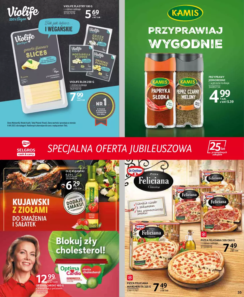 Gazetka promocyjna Selgros - Extra Oferta - ważna 01.02 do 28.02.2022 - strona 35 - produkty: Feliciana, Kujawski, Olej, Optima, Optima Cardio, Pizza, Przyprawy