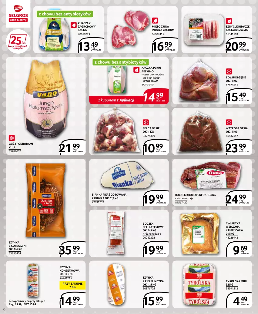 Gazetka promocyjna Selgros - Extra Oferta - ważna 01.02 do 28.02.2022 - strona 6 - produkty: Bianka, Boczek, Kaczka, Królewski, Kurczak, Mięso, Ser, Szynka, Szynka konserwowa