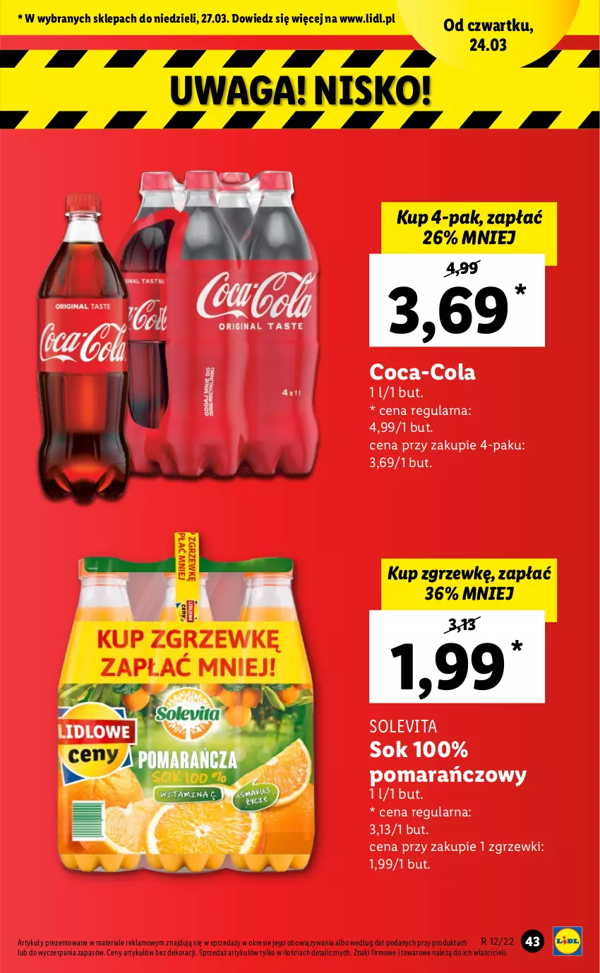 Gazetka promocyjna Lidl - GAZETKA - ważna 24.03 do 27.03.2022 - strona 43 - produkty: Coca-Cola, Sok, Waga