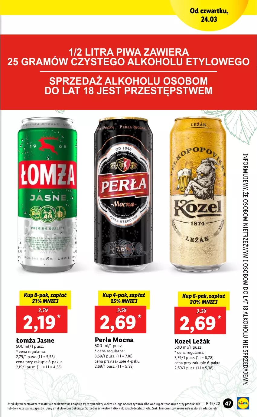 Gazetka promocyjna Lidl - GAZETKA - ważna 24.03 do 27.03.2022 - strona 47 - produkty: Kozel, Perła