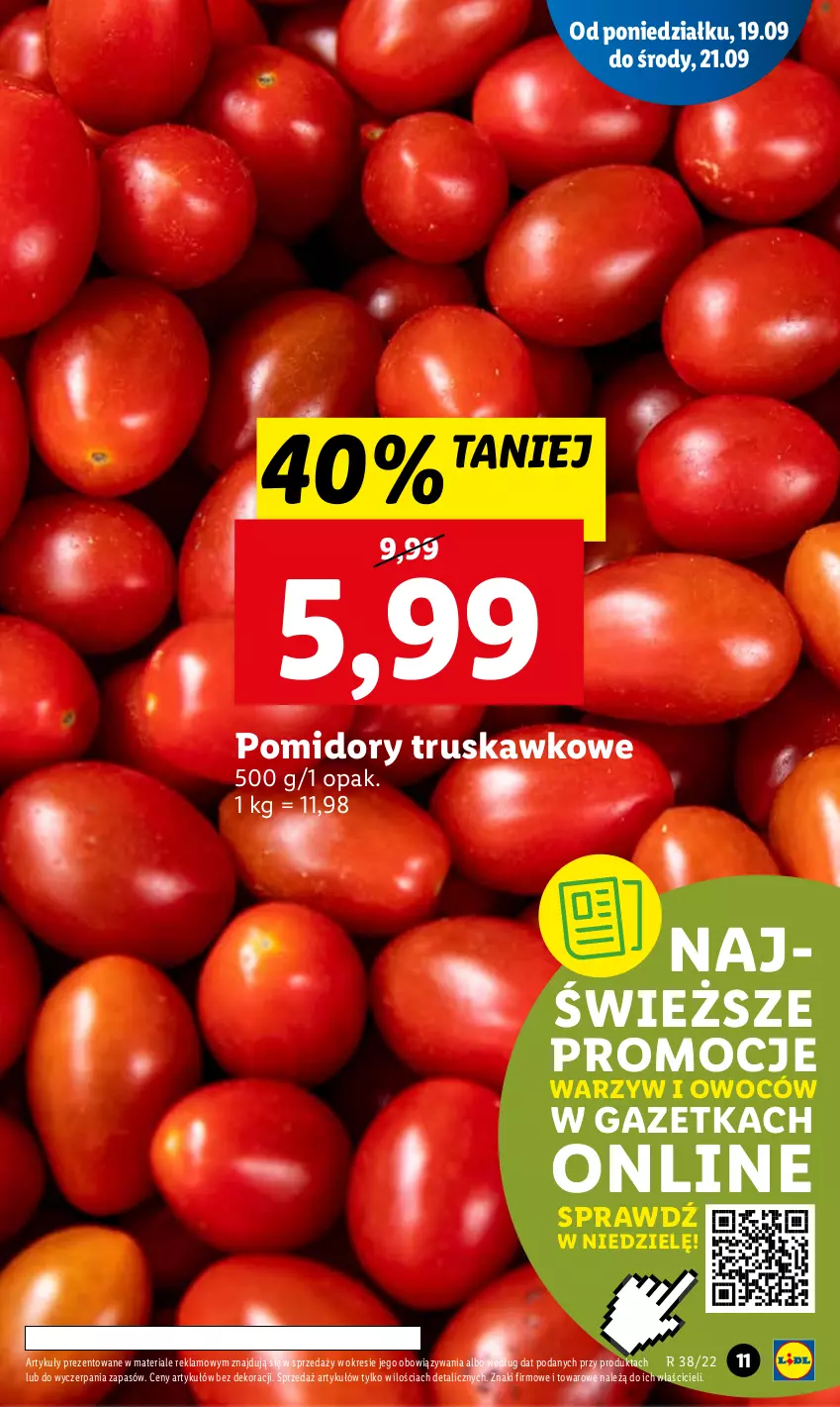 Gazetka promocyjna Lidl - GAZETKA - ważna 19.09 do 21.09.2022 - strona 11 - produkty: Pomidory