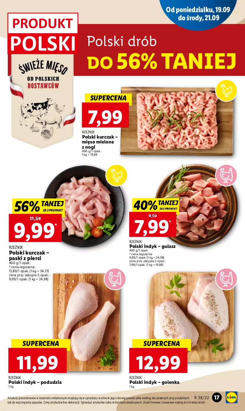 Gazetka promocyjna Lidl - GAZETKA - ważna 19.09 do 21.09.2022 - strona 19 - produkty: Drób, Kurczak, Mięso, Mięso mielone