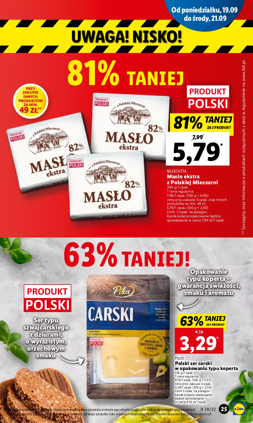 Gazetka promocyjna Lidl - GAZETKA - ważna 19.09 do 21.09.2022 - strona 27 - produkty: Cars, Masło, Mleko, Mlekovita, Olej, Pilos, Ser, Waga