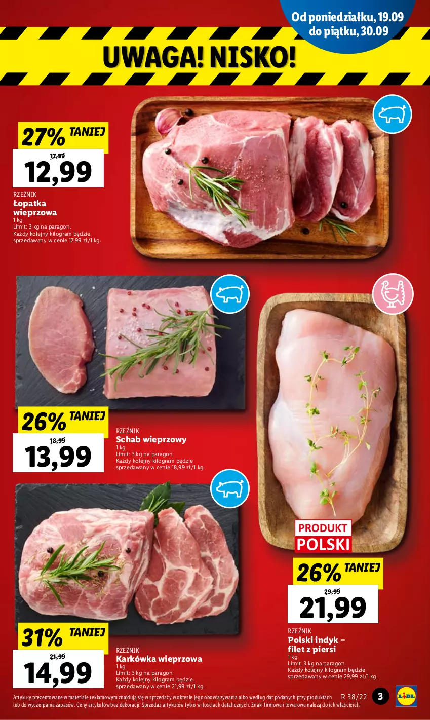 Gazetka promocyjna Lidl - GAZETKA - ważna 19.09 do 21.09.2022 - strona 3 - produkty: Gra, Karkówka wieprzowa, Olej, Schab wieprzowy, Waga