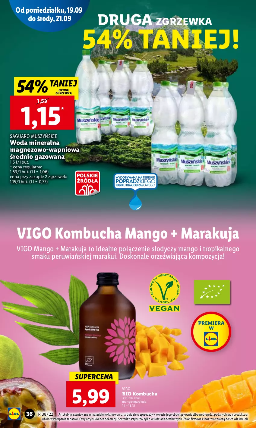 Gazetka promocyjna Lidl - GAZETKA - ważna 19.09 do 21.09.2022 - strona 38 - produkty: Magnez, Mango, Mus, Woda, Woda mineralna