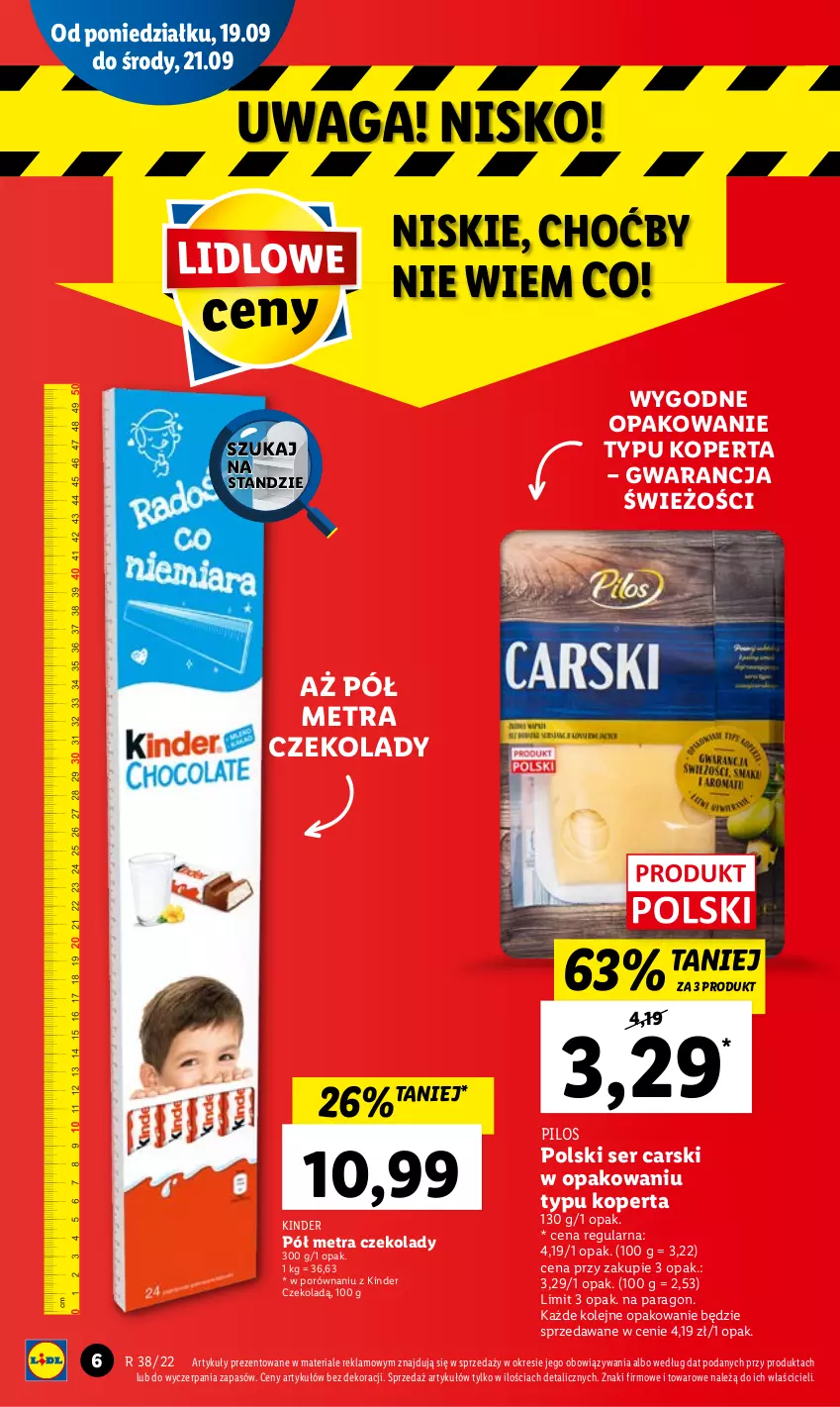 Gazetka promocyjna Lidl - GAZETKA - ważna 19.09 do 21.09.2022 - strona 6 - produkty: Cars, Kinder, Olej, Pilos, Por, Ser, Waga