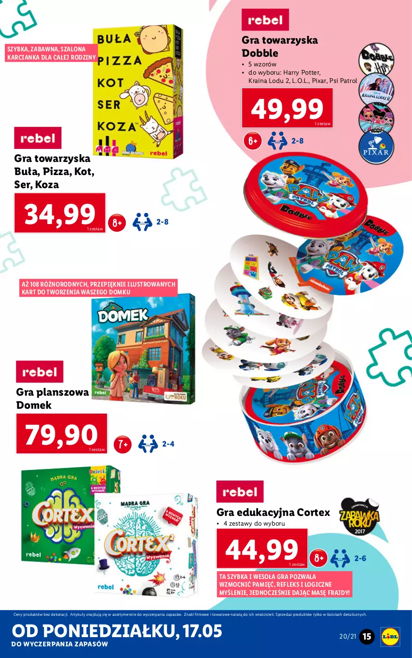 Gazetka promocyjna Lidl - GAZETKA - ważna 17.05 do 22.05.2021 - strona 15 - produkty: Gra, Harry Potter, L.O.L., Lustro, Pizza, Psi Patrol, Ser, Szal