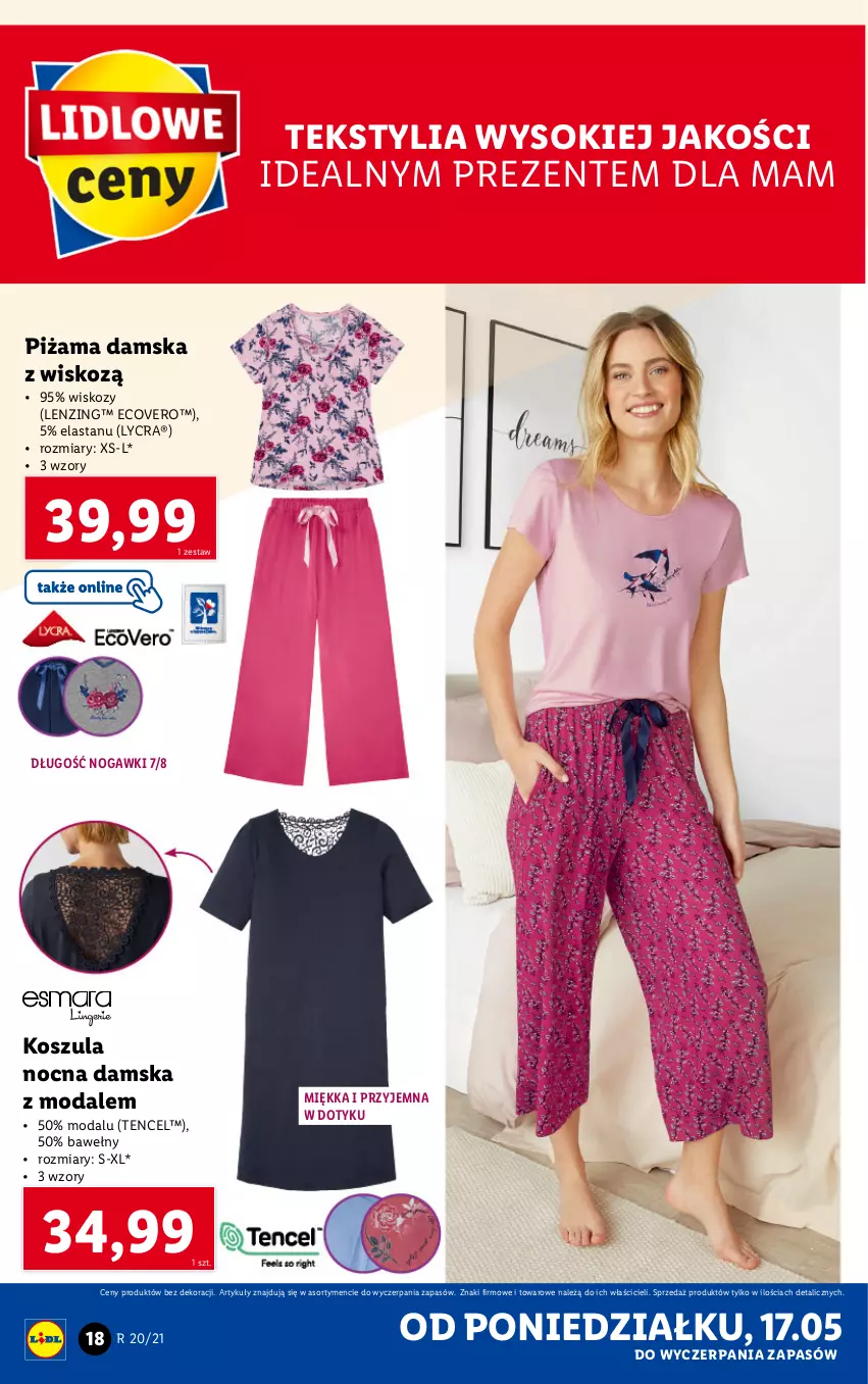 Gazetka promocyjna Lidl - GAZETKA - ważna 17.05 do 22.05.2021 - strona 18 - produkty: Kosz, Koszula, Koszula nocna, Moda, Piżama, Sok