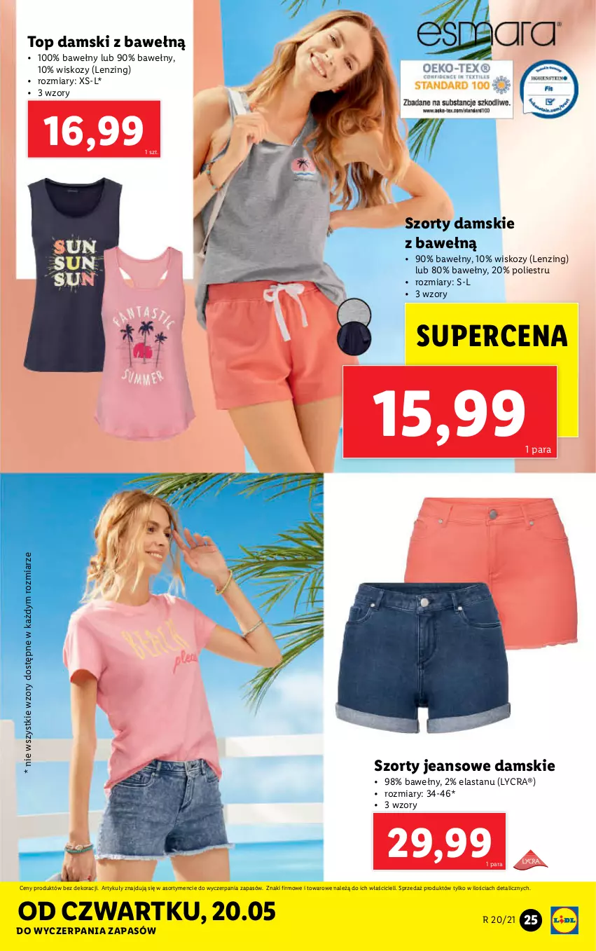 Gazetka promocyjna Lidl - GAZETKA - ważna 17.05 do 22.05.2021 - strona 25 - produkty: Szorty, Top