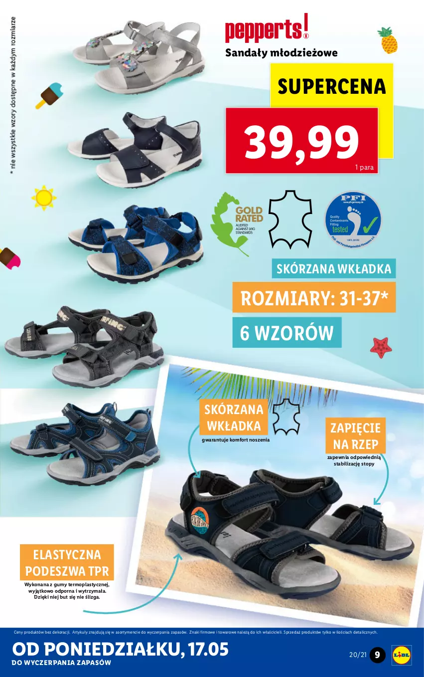 Gazetka promocyjna Lidl - GAZETKA - ważna 17.05 do 22.05.2021 - strona 9 - produkty: Mop, Por, Sandał, Top