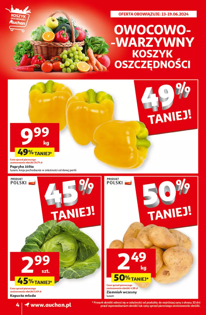 Gazetka promocyjna Auchan - Gazetka CENY W DÓŁ Supermarket Auchan - ważna 13.06 do 19.06.2024 - strona 4