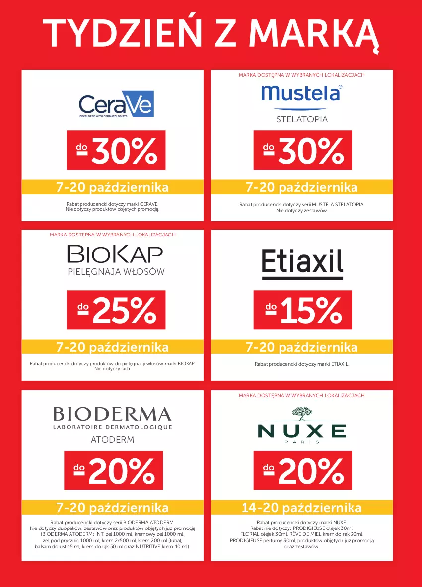 Gazetka promocyjna Ziko - 7 – 20.10 - ważna 07.10 do 20.10.2021 - strona 20 - produkty: Atoderm, Balsam do ust, Bioderma, Biokap, CeraVe, Etiaxil, Fa, Krem do rąk, Mus, Mustela, Nuxe, Okap, Olej, Perfum, Ser, Top