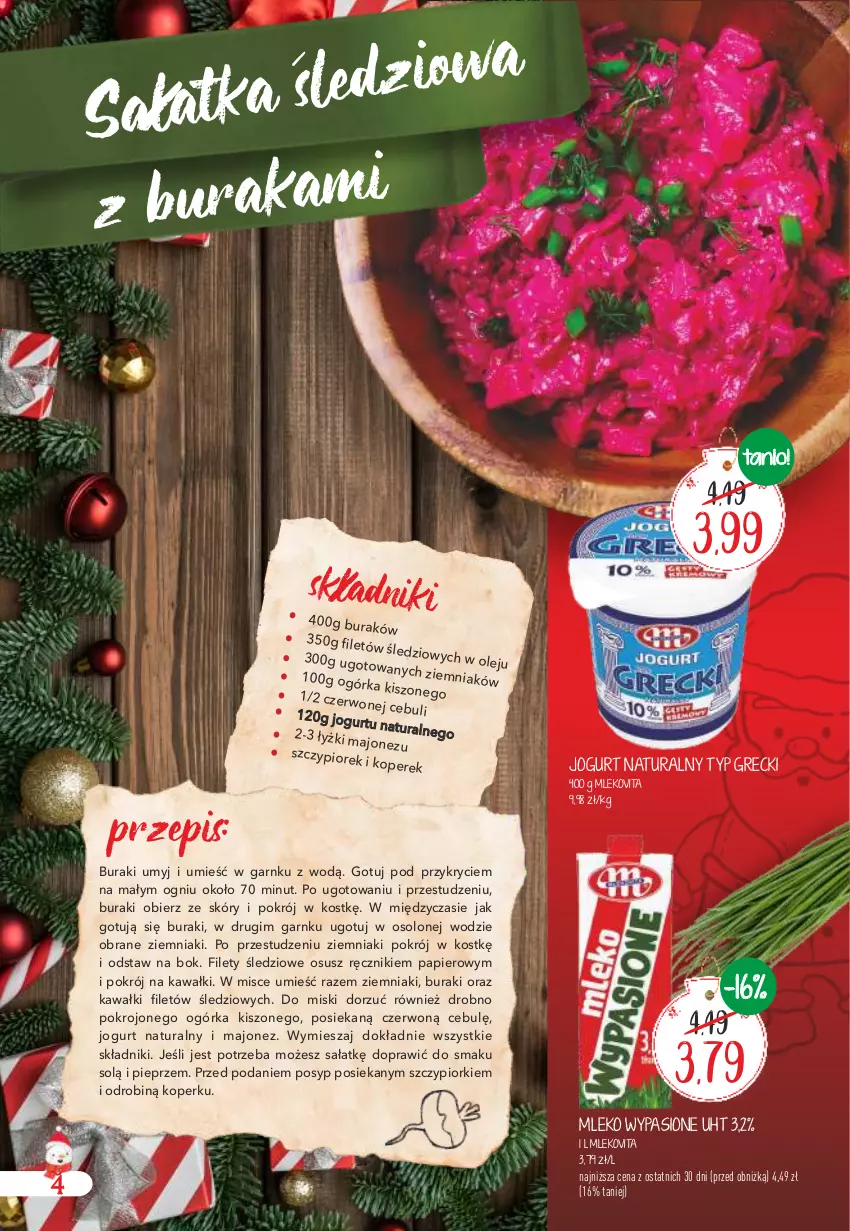 Gazetka promocyjna Arhelan - Gazetka - ważna 11.12.2023 do 07.01.2024 - strona 4 - produkty: Buraki, Jogurt, Jogurt naturalny, Kawa, Majonez, Mleko, Mlekovita, Papier, Pieprz, Ręcznik, Sałat, Ziemniaki