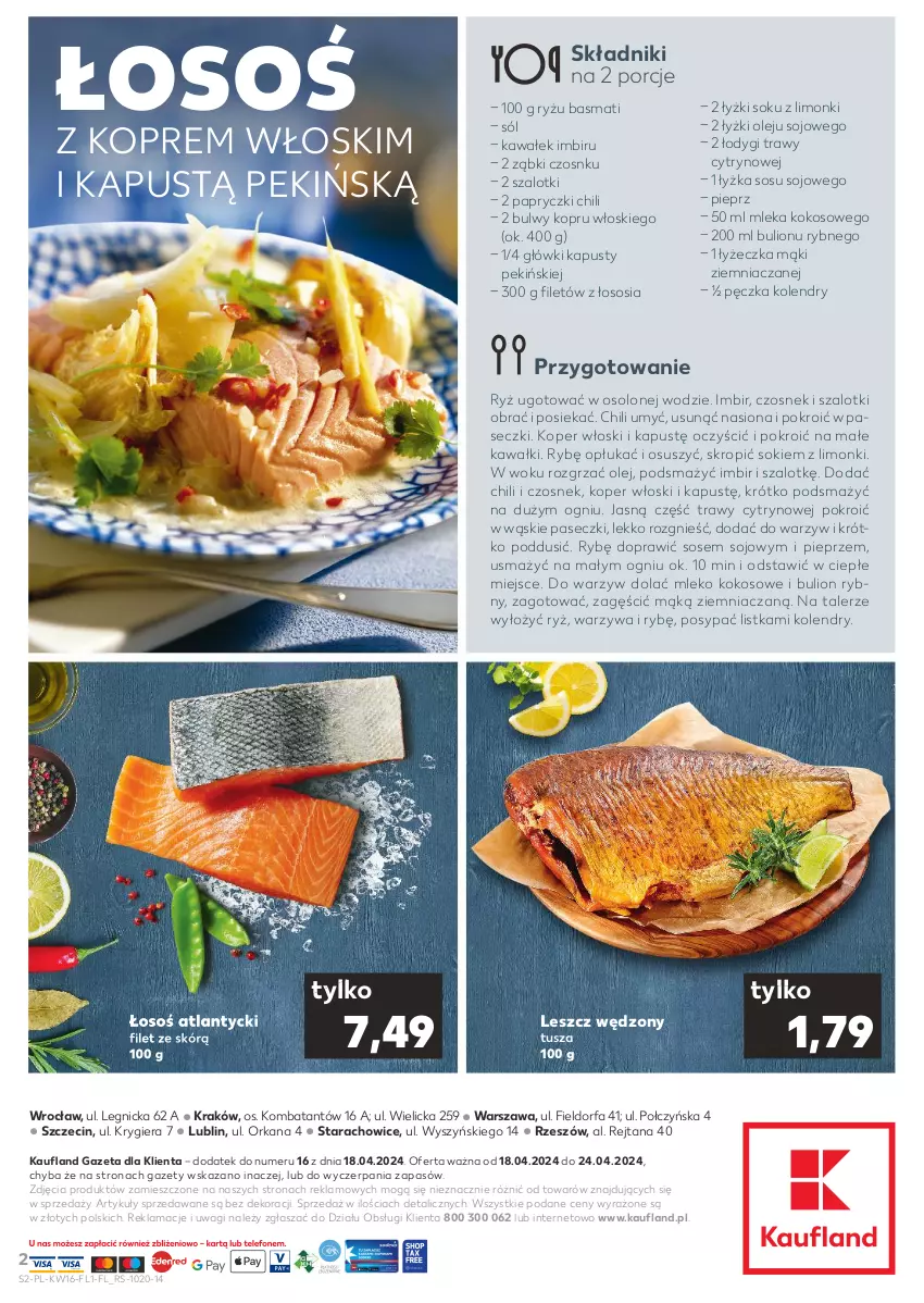 Gazetka promocyjna Kaufland - Mocny Start - ważna 18.04 do 24.04.2024 - strona 2 - produkty: Bulion, Czosnek, Fa, Imbir, Kapustą, Kawa, Kokos, Koper włoski, Lion, Mleko, Mleko kokosowe, Olej, Orka, Pieprz, Por, Ryż, Sok, Sól, Sos, Szal, Talerz, Tusz, Wagi, Wałek, Warzywa