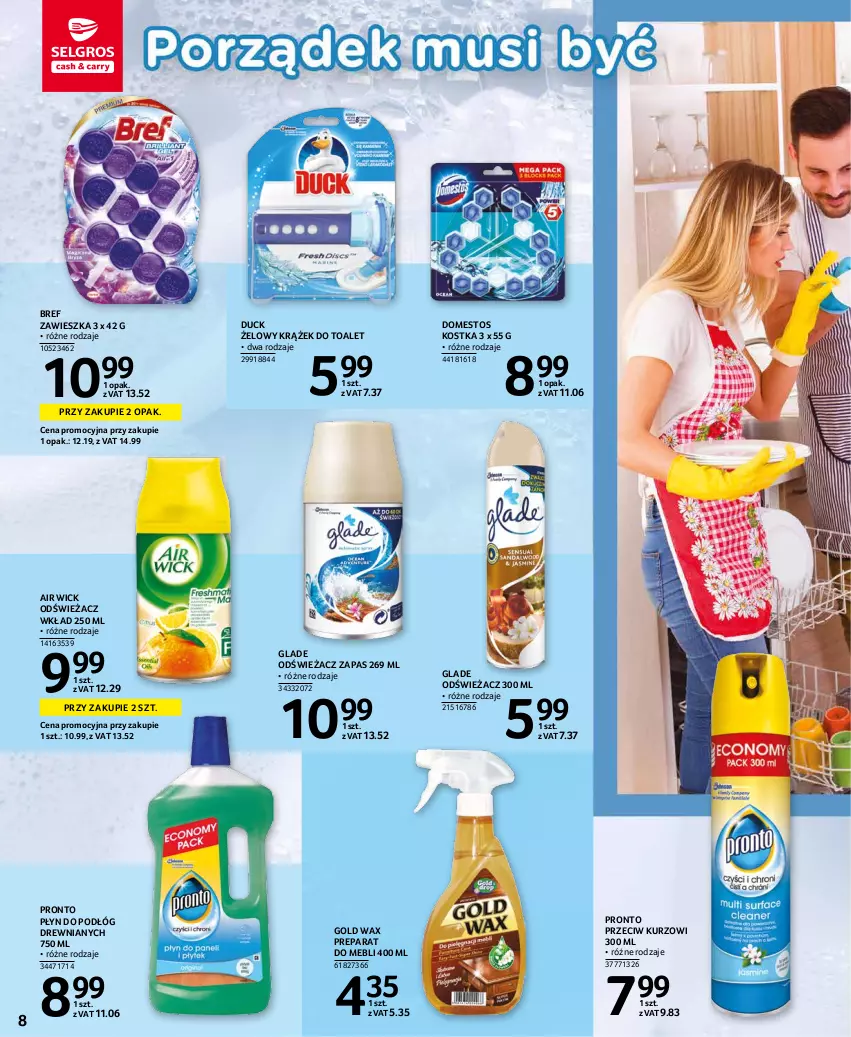 Gazetka promocyjna Selgros - Katalog Sprzątanie - ważna 10.11 do 24.11.2021 - strona 8 - produkty: Air Wick, Bref, Domestos, Duck, Pronto