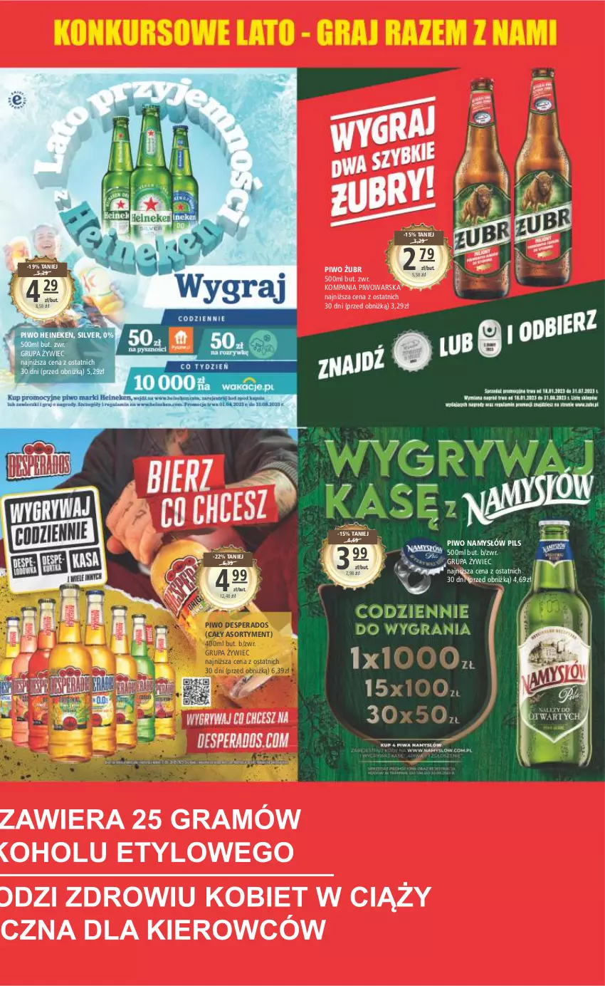 Gazetka promocyjna Arhelan - Gazetka - ważna 30.06 do 09.07.2023 - strona 15 - produkty: Desperados, Heineken, Namysłów, Piwo