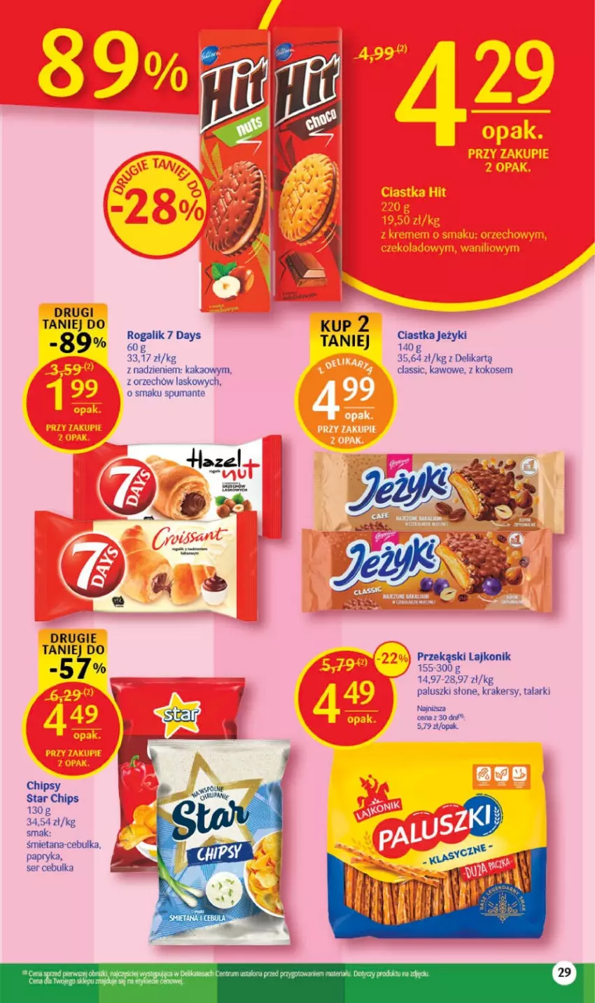 Gazetka promocyjna Delikatesy Centrum - Gazetka DC16 - ważna 27.04 do 03.05.2023 - strona 29 - produkty: 7 Days, Chipsy, Ciastka, Jeżyki, Kakao, Kokos, Krakersy, Lajkonik, Papryka, Puma, Rogal, Rum, Ser