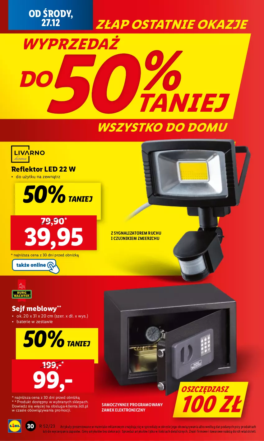 Gazetka promocyjna Lidl - GAZETKA - ważna 27.12 do 30.12.2023 - strona 32 - produkty: Gra, Reflektor, Reflektor LED, Sejf