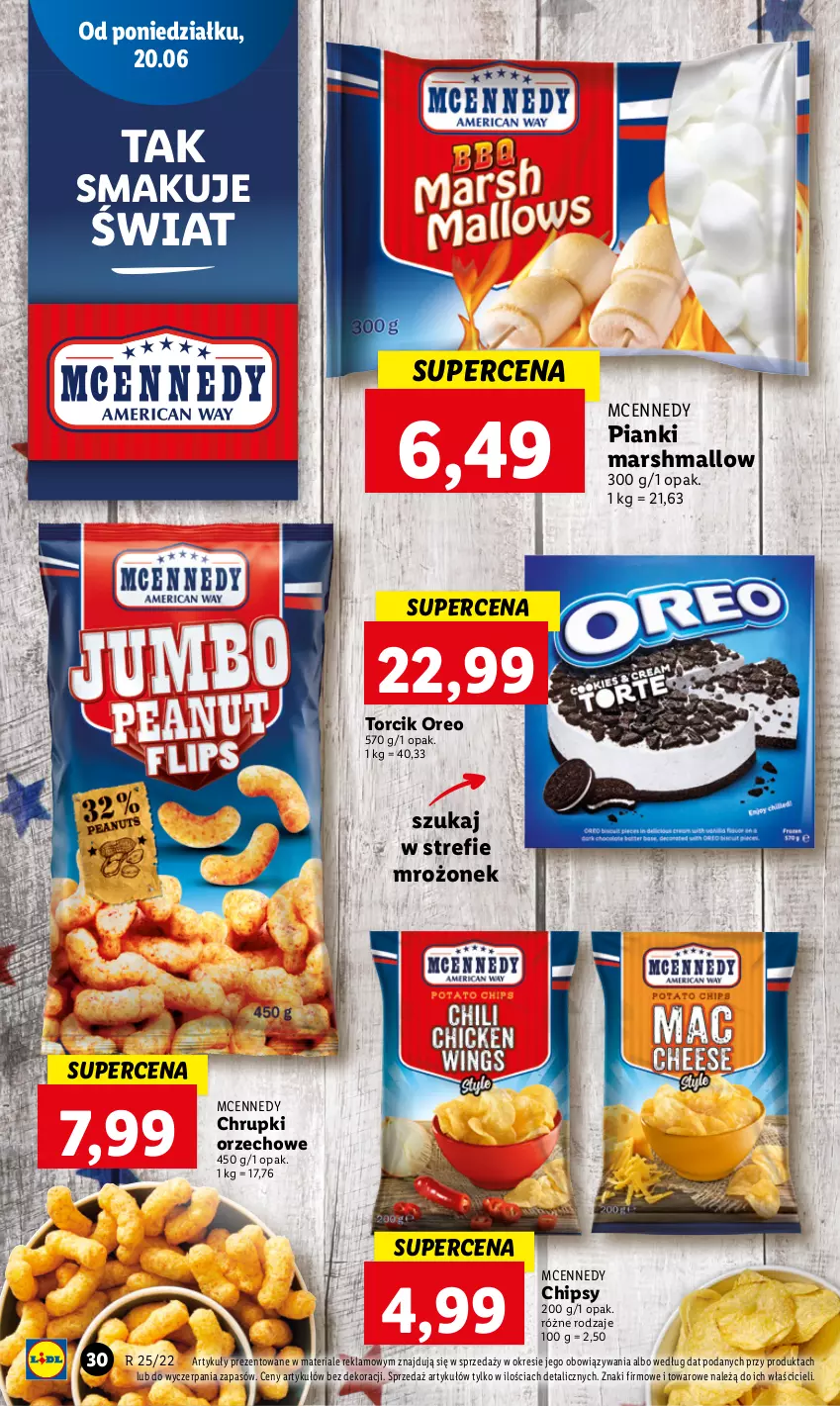 Gazetka promocyjna Lidl - GAZETKA - ważna 20.06 do 22.06.2022 - strona 30 - produkty: Chipsy, Chrupki, Mars, Oreo