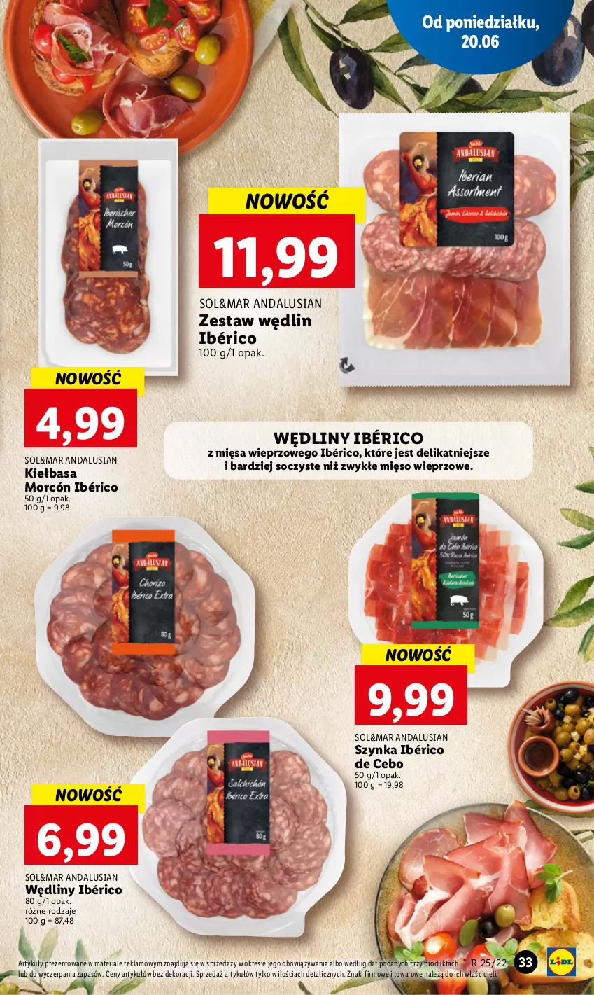 Gazetka promocyjna Lidl - GAZETKA - ważna 20.06 do 22.06.2022 - strona 33 - produkty: Kiełbasa, Mięso, Mięso wieprzowe, Szynka